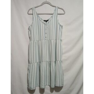 Velvet Heart‎ Striped Tiered Midi Dress Sleeveless Casual Summer Size M
